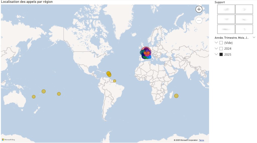 Power BI carte appel